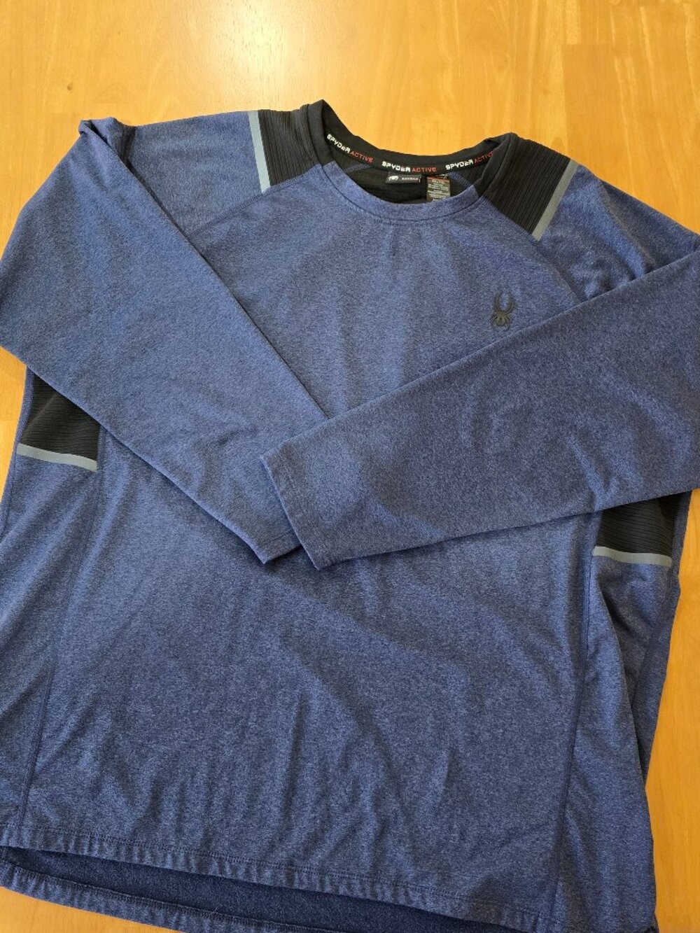 Spyder Active Men's Long Sleeve Performance Shirt Heather Blue Wicking XXL